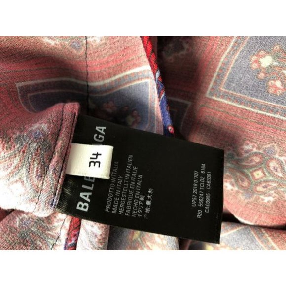 Balenciaga Burgundy Tiled Paisley Mid Length Casual Maxi Dress - Picture 7 of 12